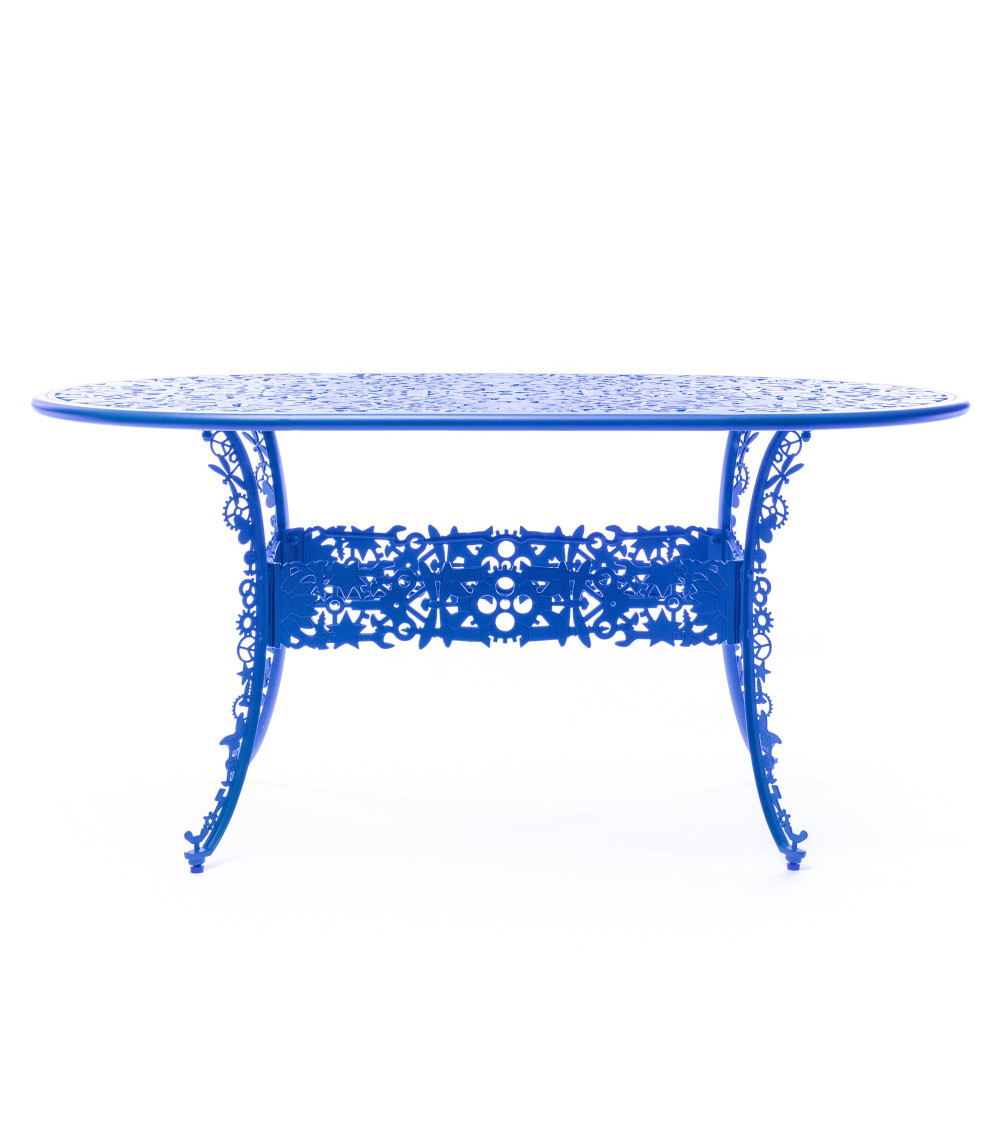Tavolo da esterno "Industry Collection ALUMINIUM OVAL TABLE - BLU CIELO" | BHOME by Arredi Barbàra