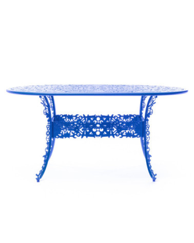 Tavolo da esterno "Industry Collection ALUMINIUM OVAL TABLE - BLU CIELO" | BHOME by Arredi Barbàra