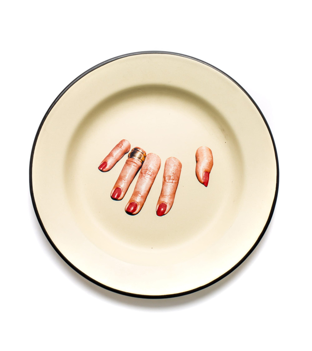 Platte"Enamel Fingers"in emailliertem Metall –SELETTI | BHOME by Arredi Barbàra