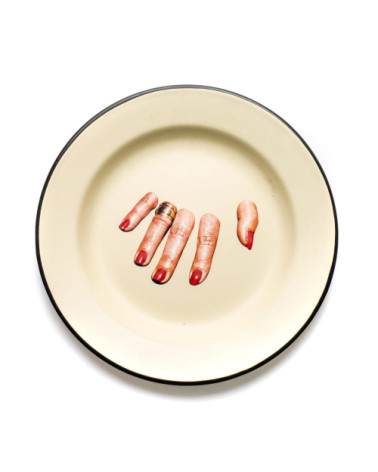 Platte"Enamel Fingers"in emailliertem Metall –SELETTI | BHOME by Arredi Barbàra