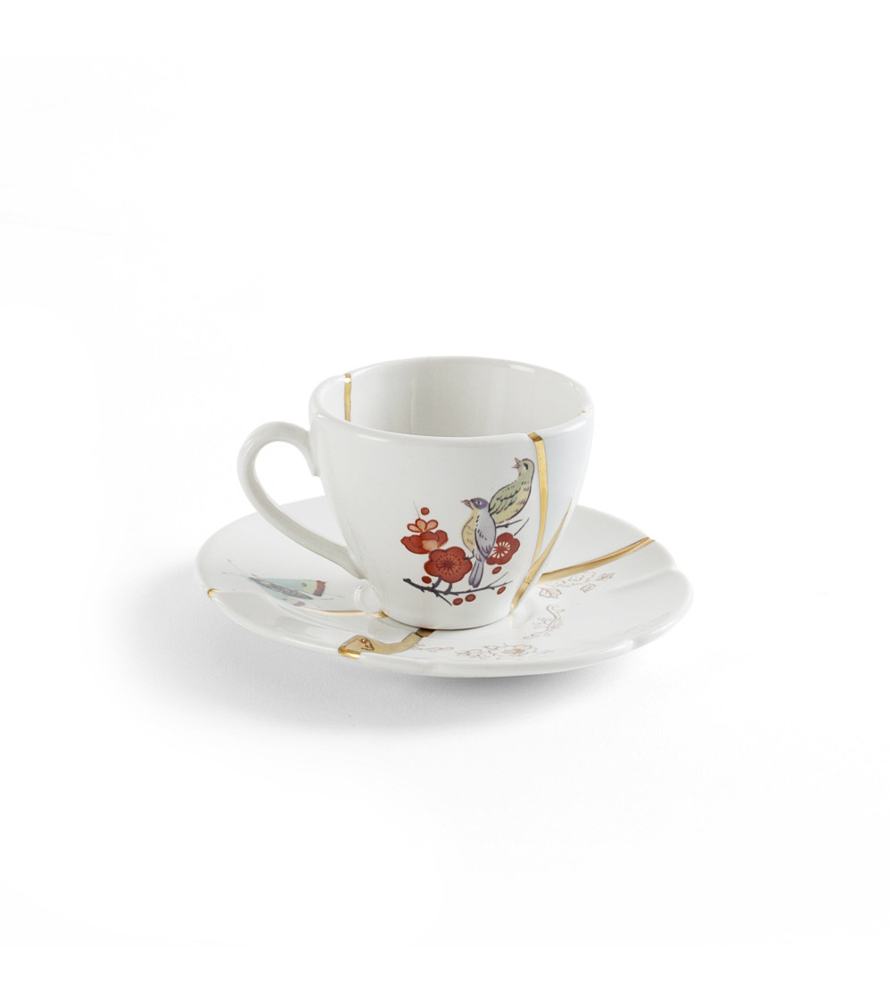 Kaffeetasse"Kintsugi Tazza da Caffè con Piattino 01"Porzellan —SELETTI | BHOME by Arredi Barbàra