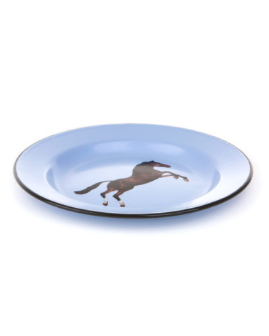 Platte"Enamel Horse"in emailliertem Metall –SELETTI | BHOME by Arredi Barbàra
