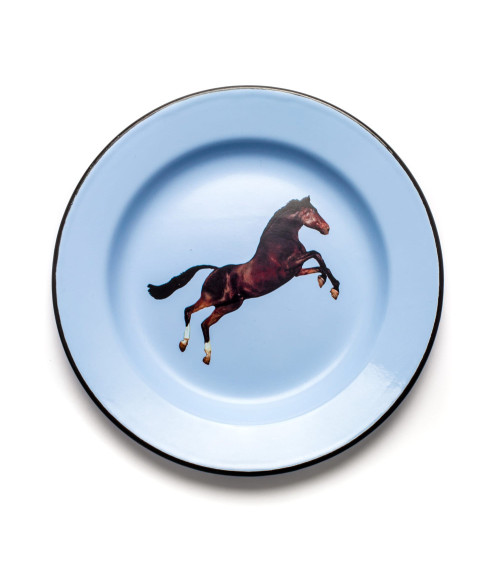 Platte"Enamel Horse"in emailliertem Metall –SELETTI | BHOME by Arredi Barbàra
