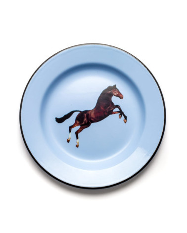 Platte"Enamel Horse"in emailliertem Metall –SELETTI | BHOME by Arredi Barbàra