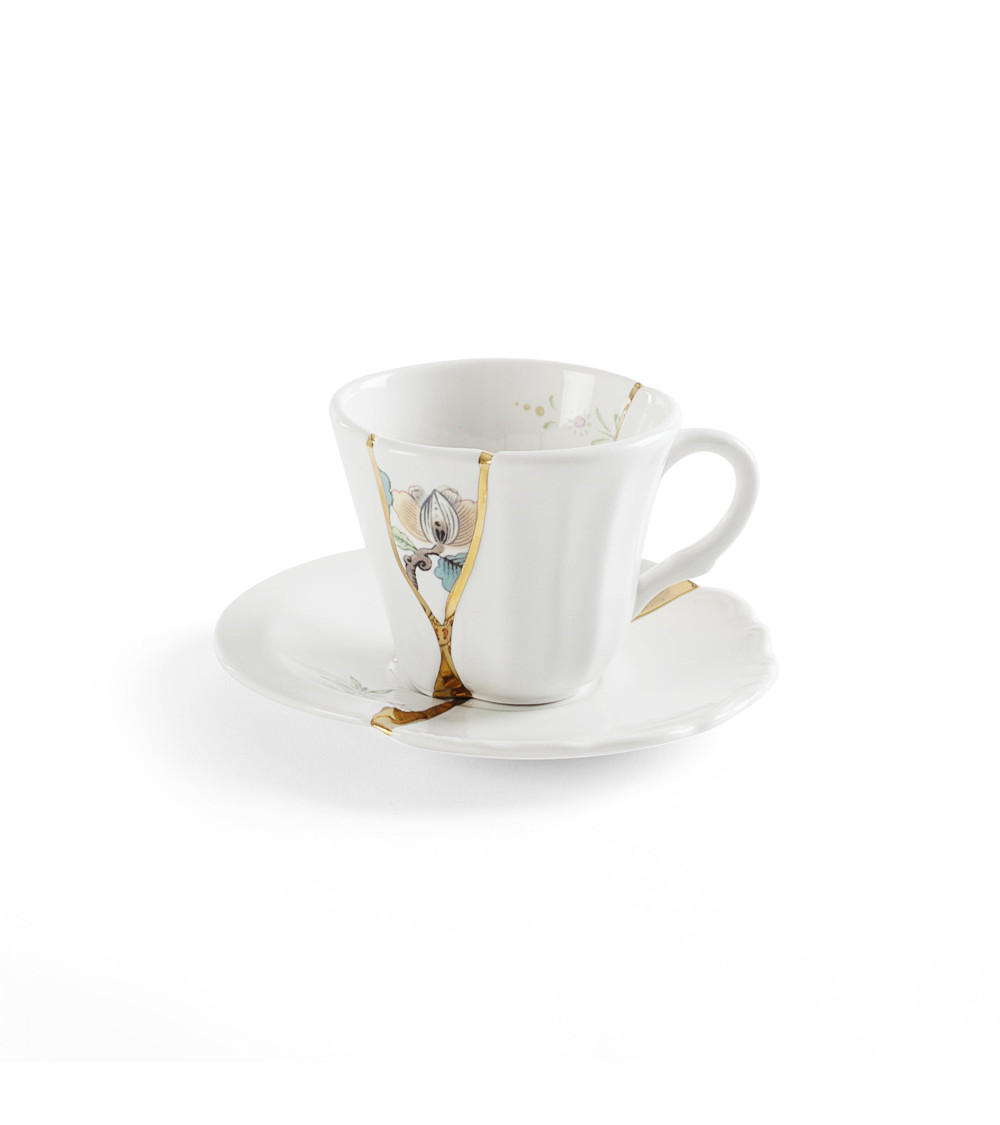 Kaffeetasse"Kintsugi Tazza da Caffè con Piattino 02"Porzellan —SELETTI | BHOME by Arredi Barbàra
