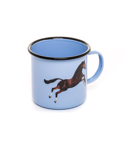 Becher"Enamel Horse"in emailliertem Metall –SELETTI | BHOME by Arredi Barbàra