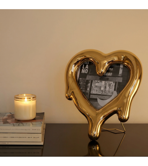 Mirror Frame"Melted Heart Gold"30 h. 35 –SELETTI | BHOME by Arredi Barbàra