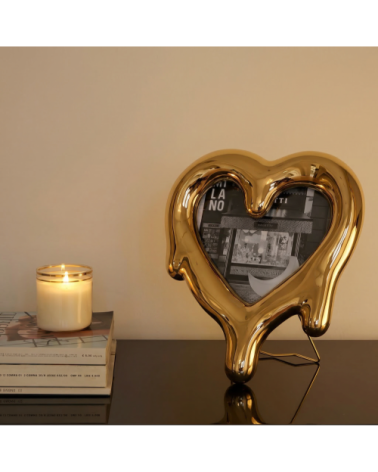 Mirror Frame"Melted Heart Gold"30 h. 35 –SELETTI | BHOME by Arredi Barbàra