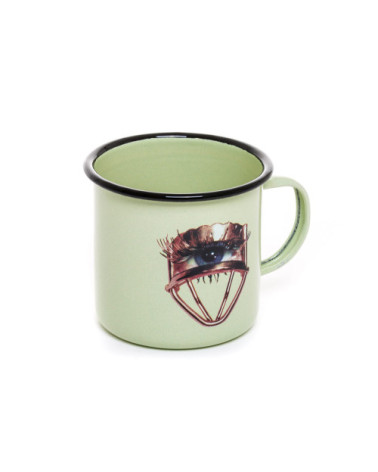 Becher"Enamel Eye"in emailliertem Metall –SELETTI | BHOME by Arredi Barbàra