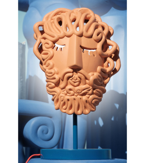 Lámpara de piso"Magna Graecia Lampada di Terracotta- Ulysse mask"cm. 24 x 14 x h.28 –SELETTI | BHOME by Arredi Barbàra