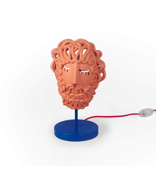 Floor lamp"Magna Graecia Lampada di Terracotta- Ulysse mask"cm. 24 x 14 x h.28 –SELETTI | BHOME by Arredi Barbàra