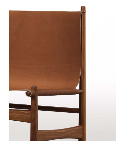 Sedia Nook in legno, pelle e ottone | WEWOOD