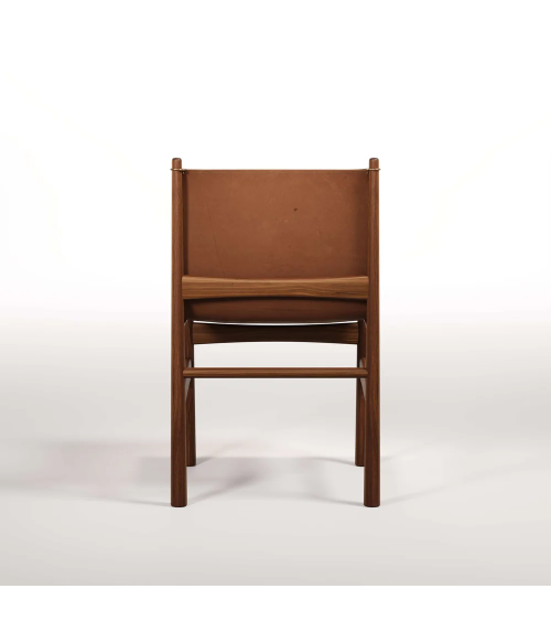 Sedia Nook in legno, pelle e ottone | WEWOOD