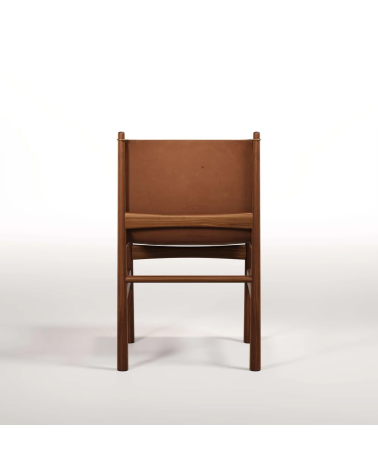 Sedia Nook in legno, pelle e ottone | WEWOOD