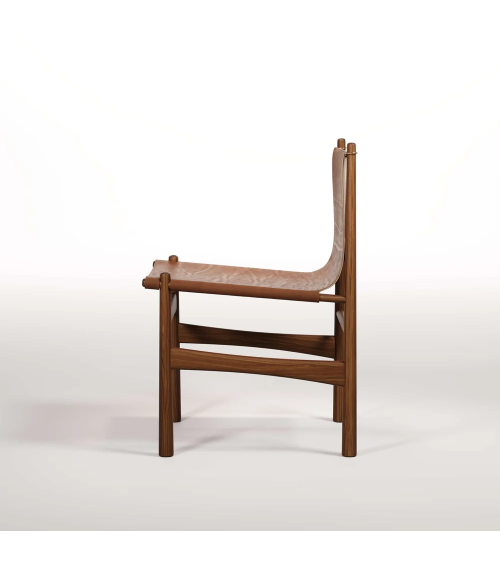 Sedia Nook in legno, pelle e ottone | WEWOOD