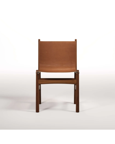 Sedia Nook in legno, pelle e ottone | WEWOOD