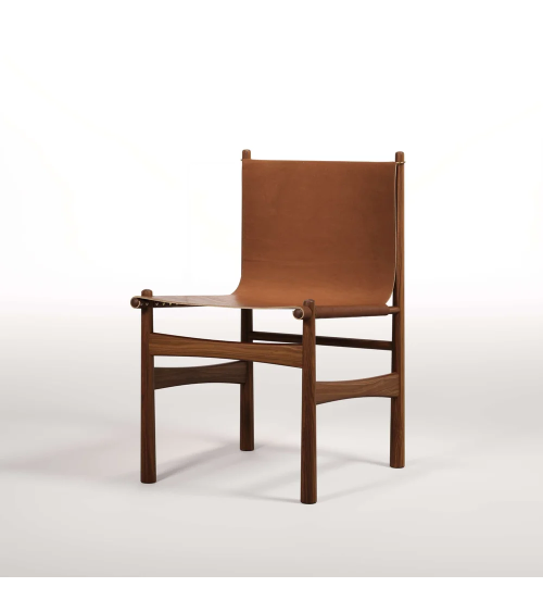 Sedia Nook in legno, pelle e ottone | WEWOOD