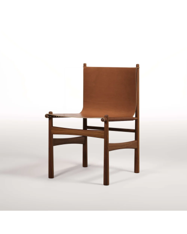 Sedia Nook in legno, pelle e ottone | WEWOOD