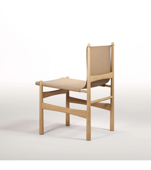 Silla Nook en madera, cuero y latón | WEWOOD