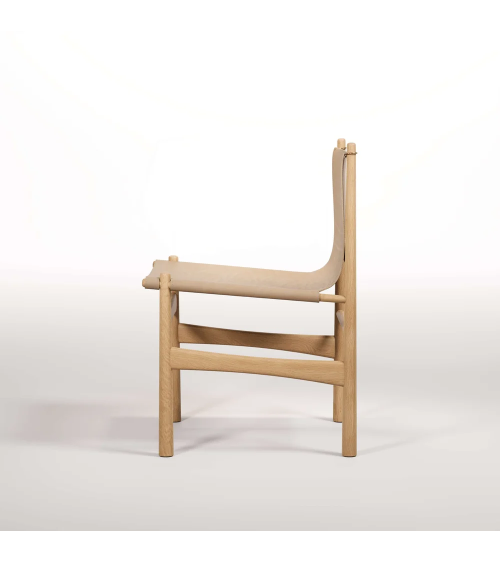 Sedia Nook in legno, pelle e ottone | WEWOOD