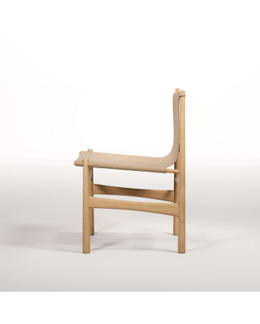 Chaise Nook en bois, cuir et laiton | WEWOOD