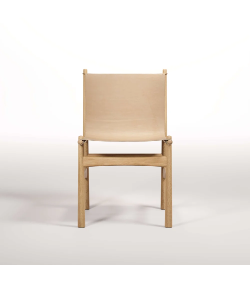 Sedia Nook in legno, pelle e ottone | WEWOOD
