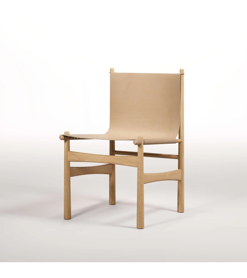 Silla Nook en madera, cuero y latón | WEWOOD