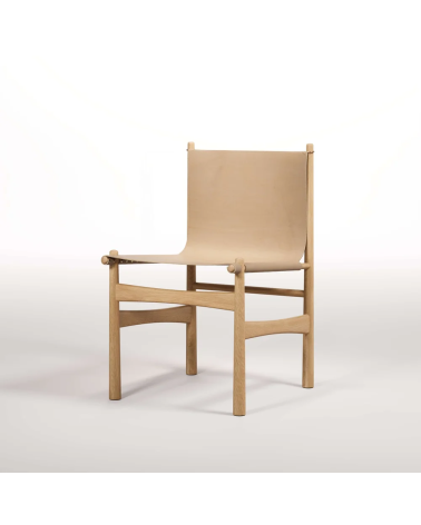 Sedia Nook in legno, pelle e ottone | WEWOOD