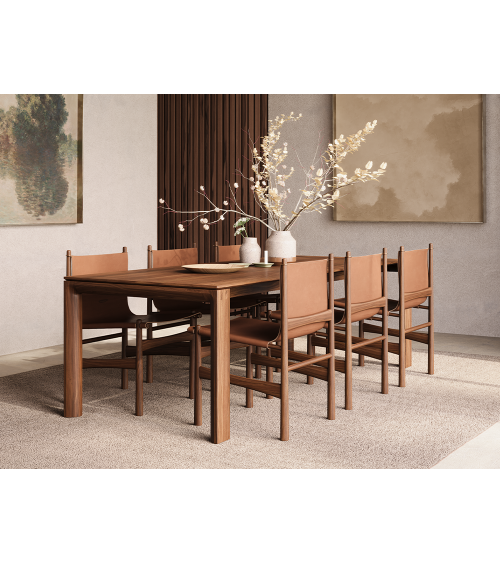 Sedia Nook in legno, pelle e ottone | WEWOOD