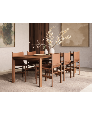 Sedia Nook in legno, pelle e ottone | WEWOOD