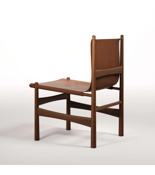 Nook Lounge Chair in Wood, Leather and Brass | WEWOOD