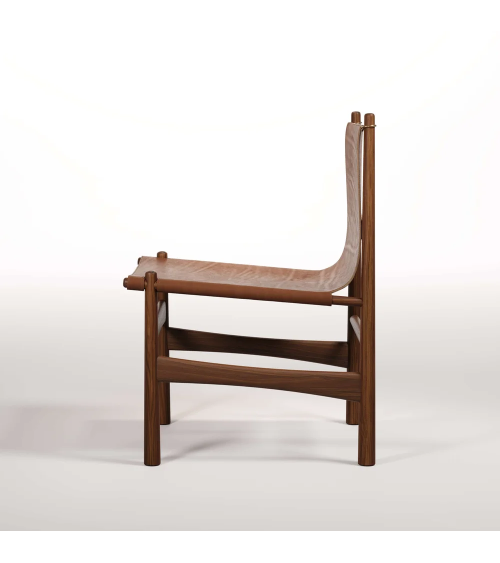 Nook Lounge Chair in Wood, Leather and Brass | WEWOOD
