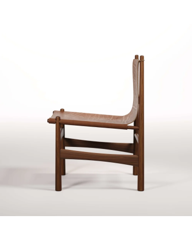 Sillón Nook en madera, cuero y latón | WEWOOD