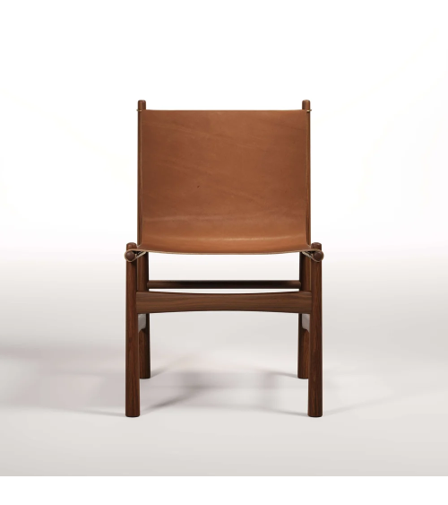 Sillón Nook en madera, cuero y latón | WEWOOD