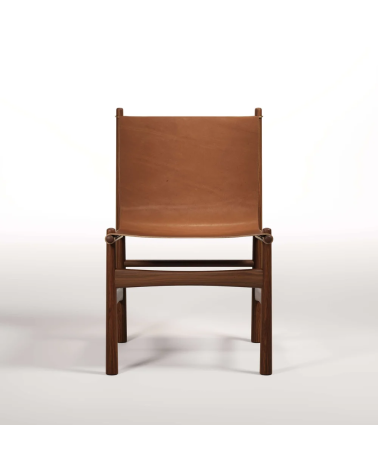 Poltrona Nook in legno, pelle e ottone | WEWOOD