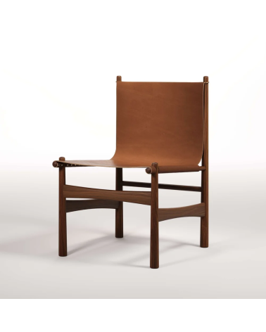 Poltrona Nook in legno, pelle e ottone | WEWOOD