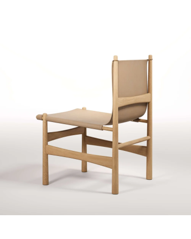 Poltrona Nook in legno, pelle e ottone | WEWOOD