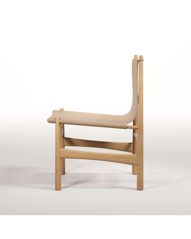 Poltrona Nook in legno, pelle e ottone | WEWOOD