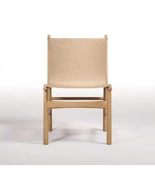 Poltrona Nook in legno, pelle e ottone | WEWOOD
