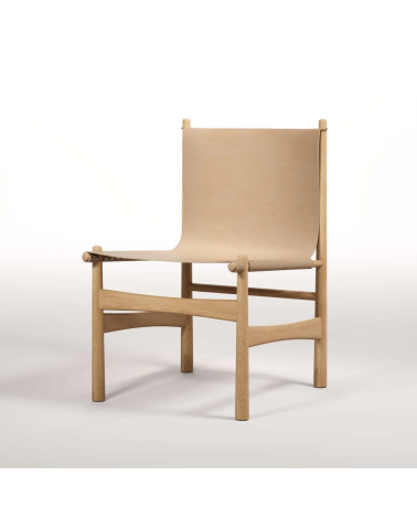 Poltrona Nook in legno, pelle e ottone | WEWOOD