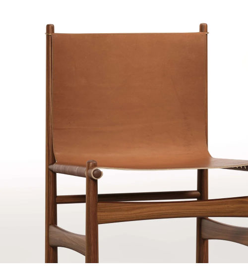 Poltrona Nook in legno, pelle e ottone | WEWOOD
