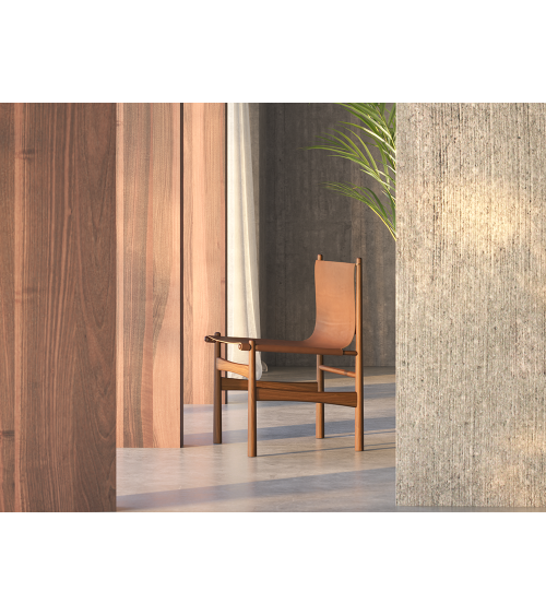 Sillón Nook en madera, cuero y latón | WEWOOD