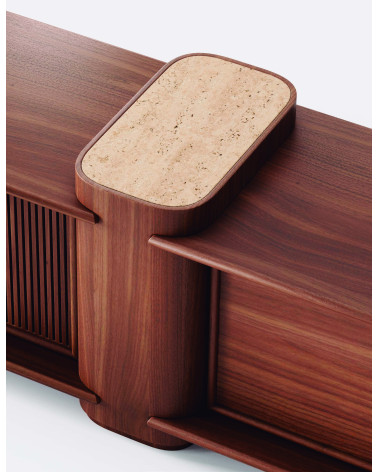 Path modulares System aus Holz und Travertin | WEWOOD
