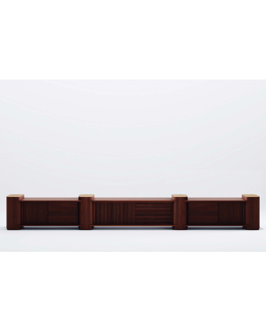 Path Modular System in Wood and Travertine | WEWOOD