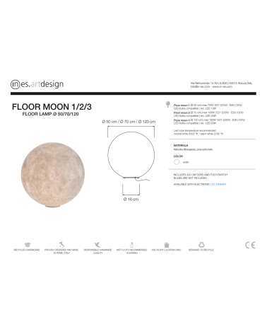 Designer floor lamp Floor Moon IN-ES.ARTDESIGN | BHOME by Arredi Barbàra