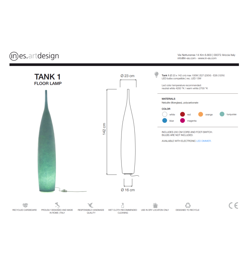 Stehleuchte Tank 1 IN-ES.ARTDESIGN | BHOME by Arredi Barbàra