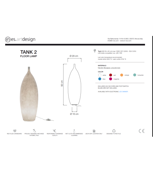 Tank 2 Floor Lamp IN-ES.ARTDESIGN | BHOME by Arredi Barbàra