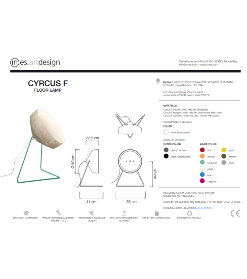 Lampadaire Cyrcus F Nebula IN-ES.ARTDESIGN | BHOME by Arredi Barbàra