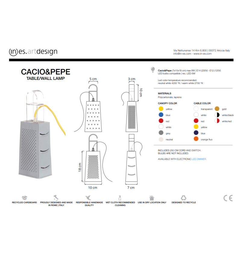 Lampe de table Cacio&Pepe IN-ES.ARTDESIGN | BHOME by Arredi Barbàra