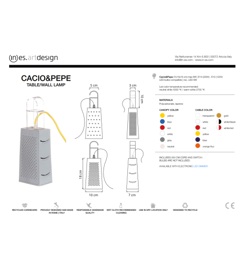 Lampe de table Cacio&Pepe IN-ES.ARTDESIGN | BHOME by Arredi Barbàra